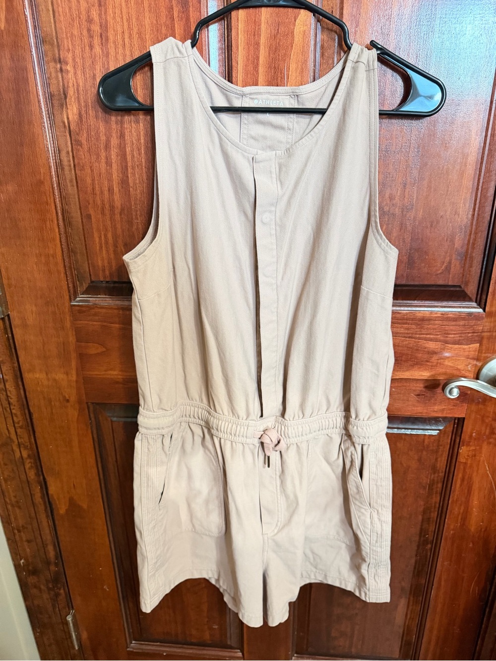 Athleta Women’s Tan Utility Romper Jumpsuit – Size Large